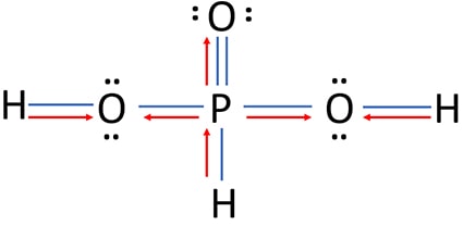 attracting of electrons of bonds due to higher electronegativity in H3PO3